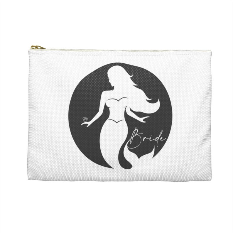 Mermaid Bride - Accessory Pouch / MakeUp Bag - "Trading my tail for a veil" image 5