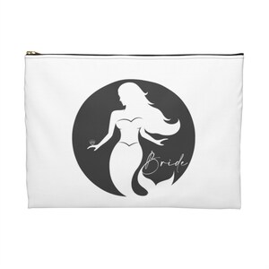 Mermaid Bride - Accessory Pouch / MakeUp Bag - "Trading my tail for a veil" image 1