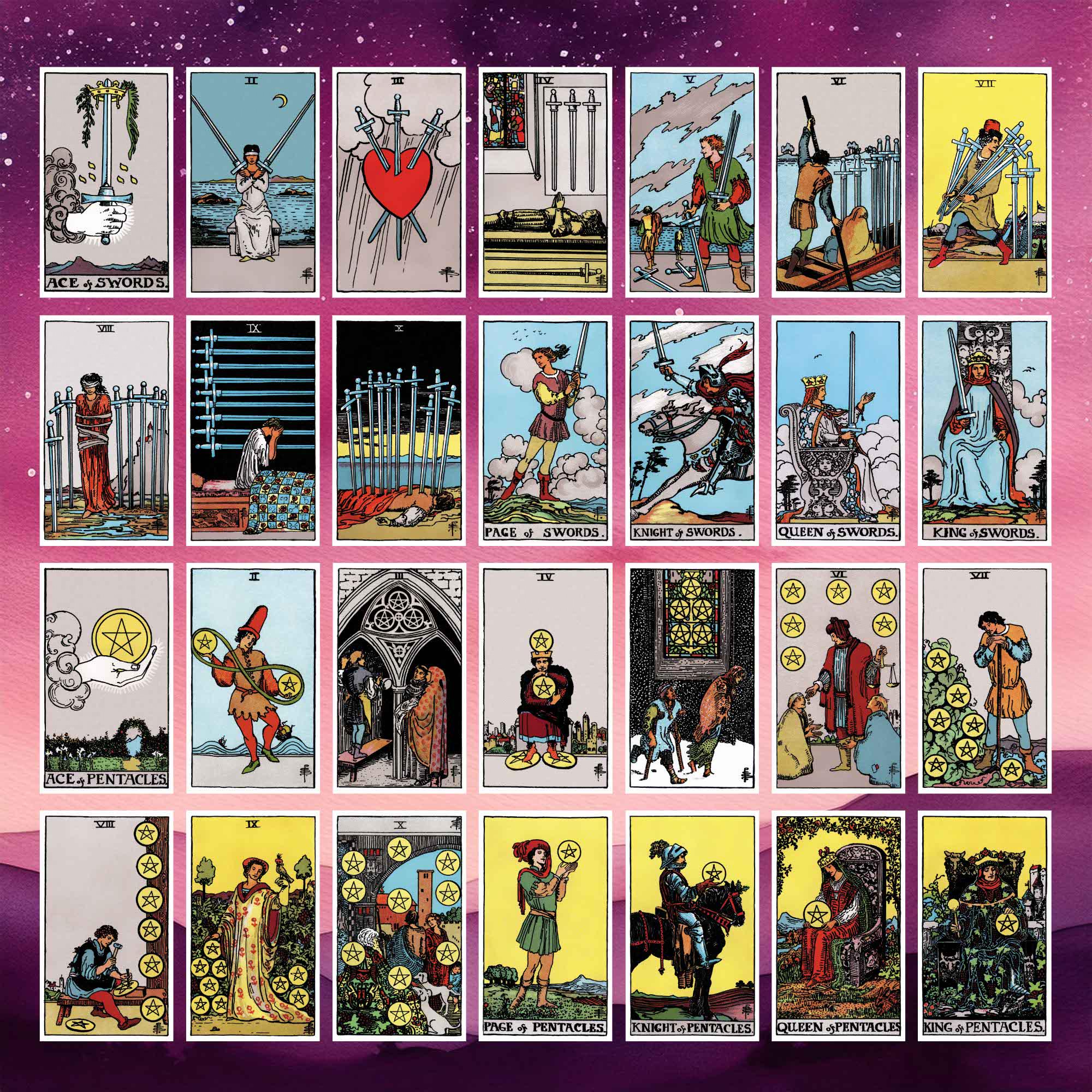 Rider Waite Tarot Deck, Full Printable Digital Tarot Cards - Tarot ...