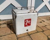 Vintage 7 Up Cooler Metal 1950s 7up Soda Advertising Ice Chest