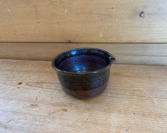 Mid-Century Studio Pottery Bowl Vintage Signed Ceramic Spouted Bowl
