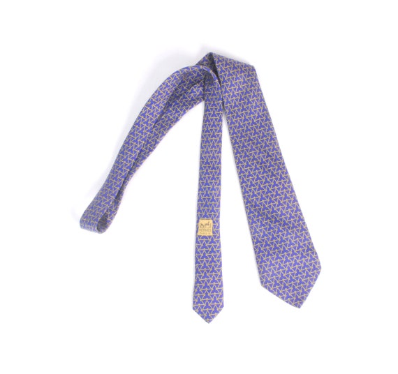Vintage 80s Tie 80s Hermes Tie Vintage Hermes Tie Hermes Silk Tie Hermes Rope Knot Triangle 7453 Ha 80s Purple Silk Necktie