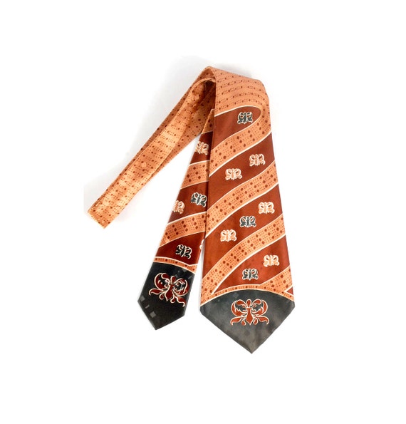 Vintage 40s Necktie - 40s Wide Tie - Wide Satin Ti