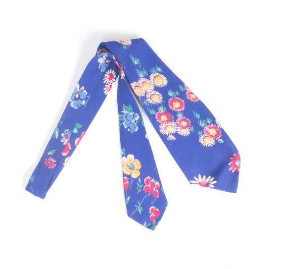 Vintage 40s Tie - 40s Silk Tie - 40s Floral Tie -