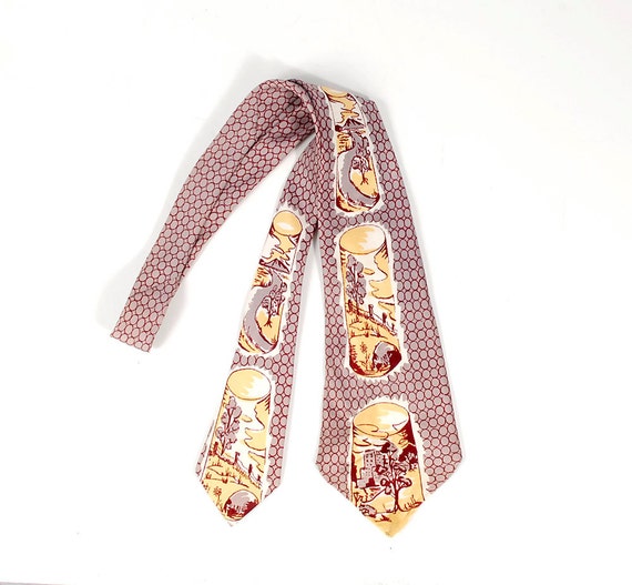 Vintage 40s Tie - 40s Wide Tie - 40s Novelty Tie -