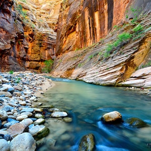 Virgin Narrows Wall Art, Zion National Park, Utah.    Fine art photos in prints, canvas & metal plates.