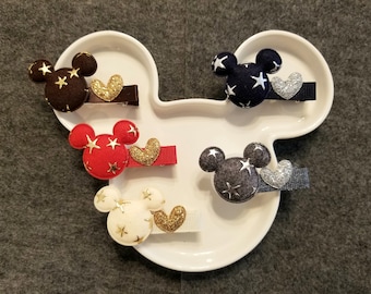 Fully Lined, Mickey  Mouse Hair Clips, Minnie Mouse Hair Clips, Hair Clips for Girl, Hair Clip for Toddler, Hair Clip, Hair Accessories
