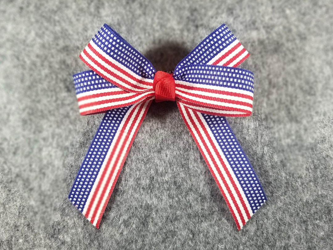Rot Weiß Blaue Schleife 4cm X 24m - Patriotisches Polyesterband Für Geschenke & Deko