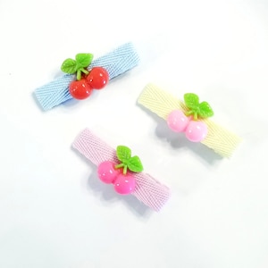 1.75&quot;, Cherry Hair Clip, Mini Hair Clip, Pink Hair Clip, Blue Hair Clip, Yellow Hair Clip, Cherry Clip, Hair Accessories, Non-Slip