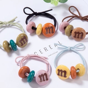 M & M Hair Ties, M and M Hair ties, Hair tie for Women, Hair Tie for Girl, Pink Hair Tie, Black Hair Tie, Pastel Color Ties,
