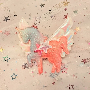3&quot;, Unicorn  Hair Clip, Unicorn Hair Bow, Girl Hair Clip, Hair Clip, Pink Hair Clip, Unicorn Clip, Non-Slip Clip, Hair Accessories