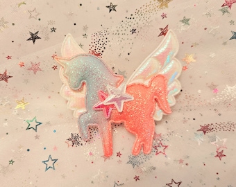 3", Barrette licorne, Noeud pour cheveux licorne, Barrette pour fille, Barrette, Barrette rose, Barrette licorne, Barrette antidérapante, Accessoires pour cheveux