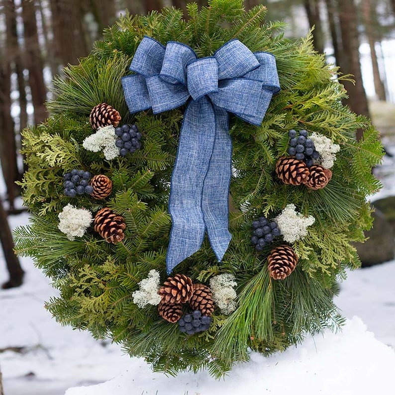 Fresh Balsam Wreath Farmhouse Wreath Maine Wreath Etsy