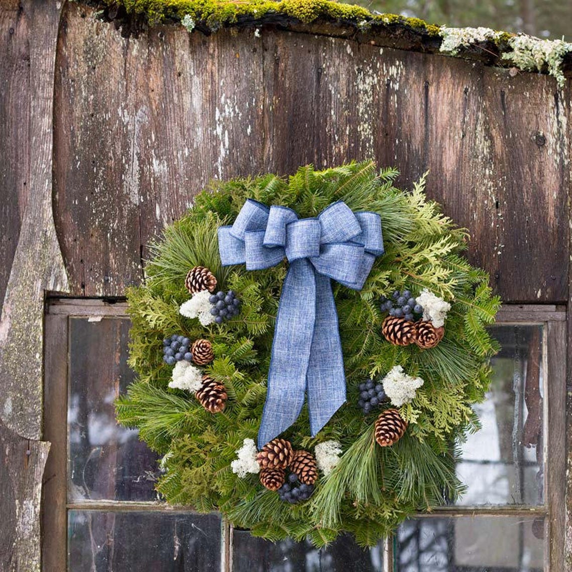 Fresh Balsam Wreath Farmhouse Wreath Maine Wreath Etsy