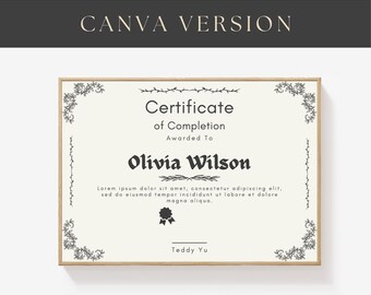 Elegant Certificate Template: Printable Appreciation Award (Canva)