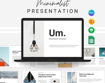 Minimalist Business Presentation Template: Canva, PowerPoint, Keynote (Digital Download)