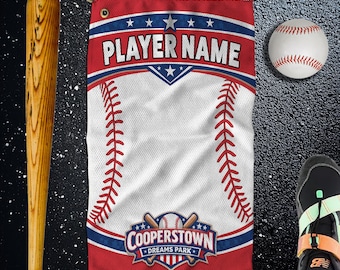 Cooperstown personlig nålhandduk, Dreams Park spelarnamnhandduk, anpassad basebollnålsbytes souvenirgåva