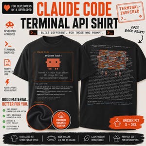 Claude T-Shirt, AI T-Shirt for Developers, Claude Code Programmer Tee, Funny Coding Shirt, Artificial Intelligence Tech Gift