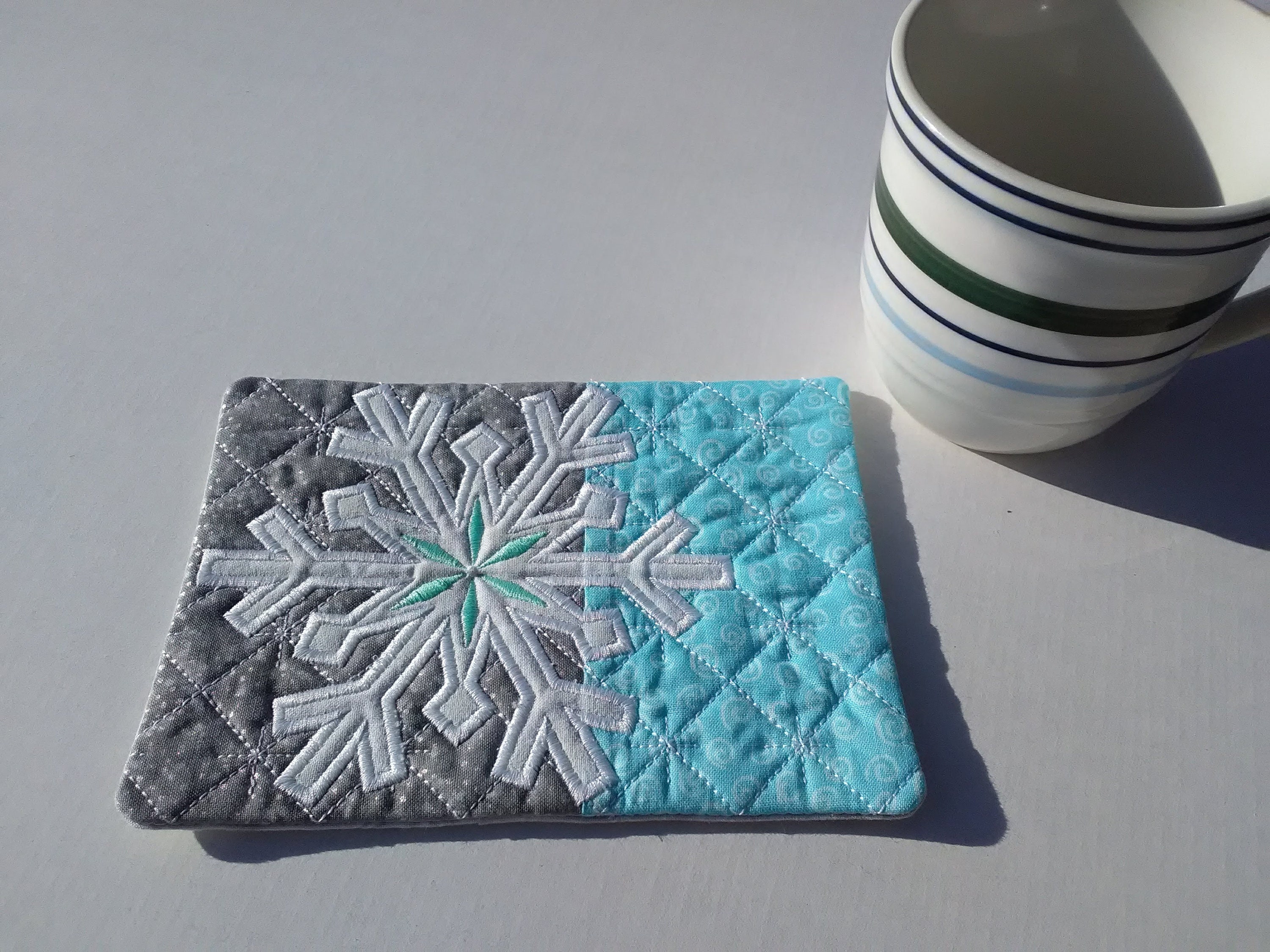 Snowflake mug rug winter mug rug holiday coaster pretty  etsy Snowflake mug rug winter mug rug holiday coaster pretty  etsy