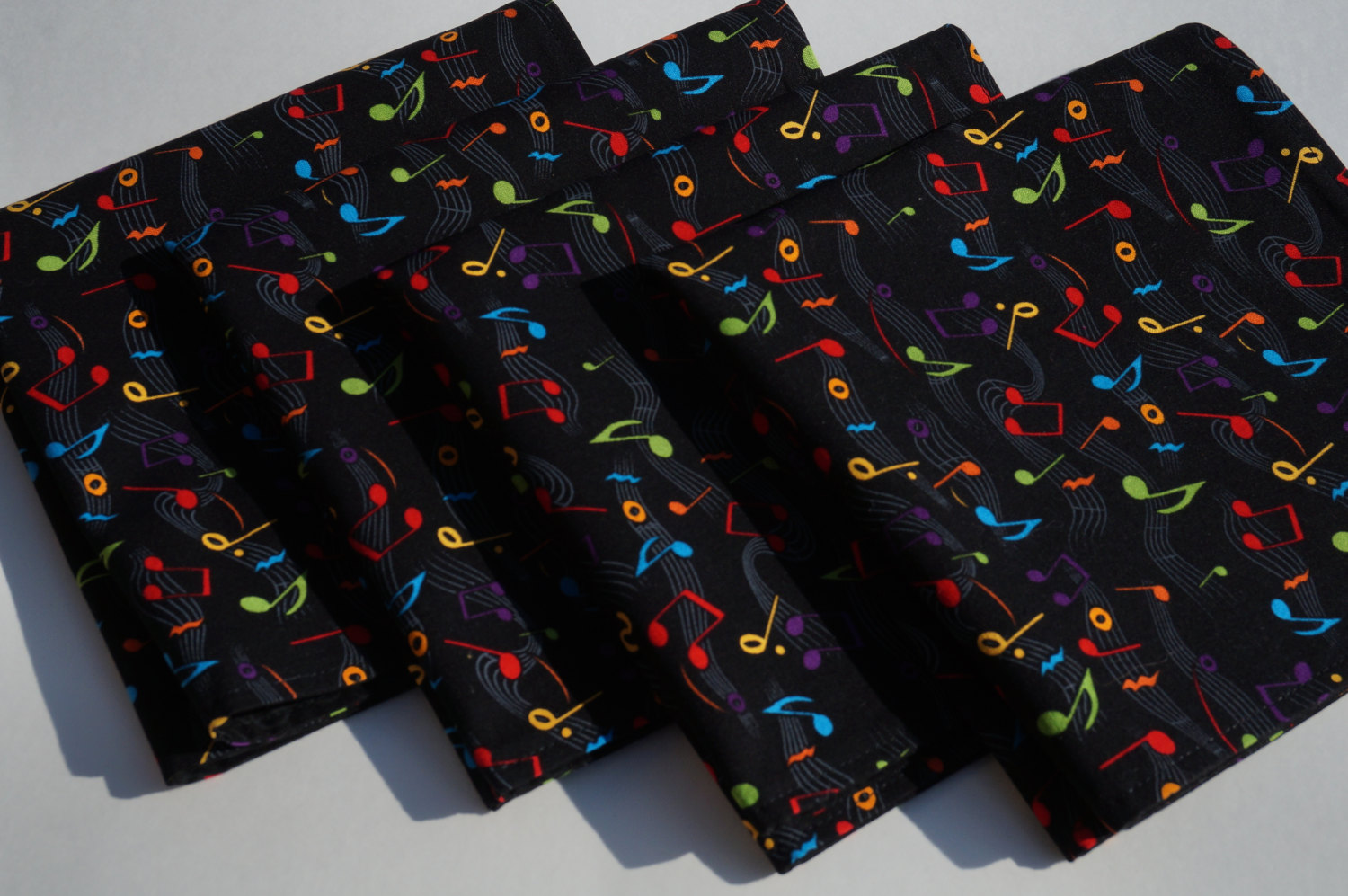 Music Cloth Napkins Music Note Napkins Colorful Music Notes Etsy