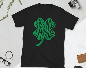 St Patricks Day "Kiss me I'm Sober" Short-Sleeve Unisex T-Shirt | Recovery gift | 12 Steps AA humor T-shirt