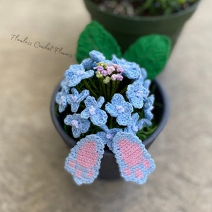 Bunny Butt Hydrangea, Crochet Hydrangea Flower Pattern