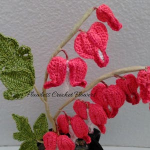 Bleeding Heart Crochet Flower, Crochet Flower, Bleeding Heart Plant