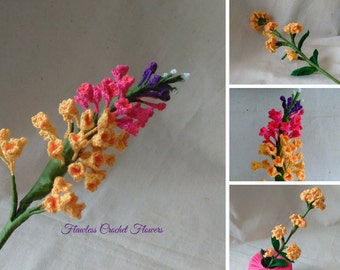 Summer Lilacs Crochet Flower, Crochet Flower Patterns, Butterfly Bush