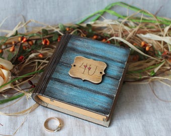 Engagement ring box Proposal ring box Wedding ring box Wooden ring box Blue ring box Wedding ring pillow Book engagement box Jewelry box