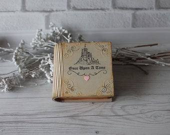 Wedding ring box Ring bearer box Ring pillow wedding Book ring box Engagement ring box White wooden ring box Classic wedding  Jewelry box