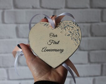 Personalized Our First Valentine's Day Together Ornament, Customized Heart-Shaped Valentine Ornament, Cute Couple's Ornament