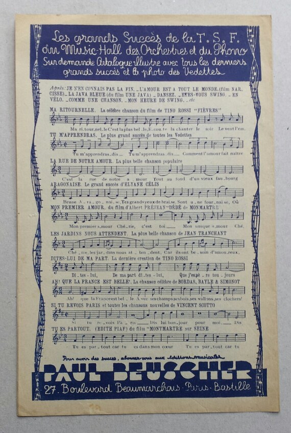 Music Score The Bottling Editions Paul Beuscher 1942 Vintage Etsy Ireland Music Score The Bottling Editions Paul Beuscher 1942 Vintage Etsy Ireland