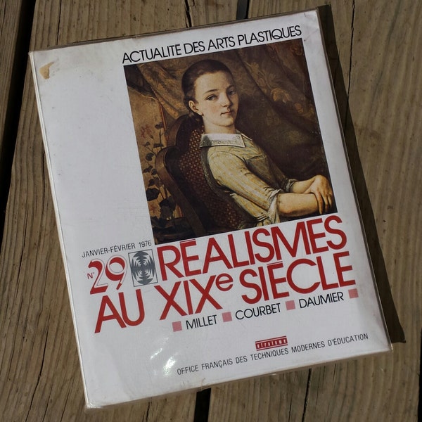 Livre "Réalismes au XIXe siècle" Actualités des Arts Plastiques avec 24 diapositives numéro 29 de 1976 vintage