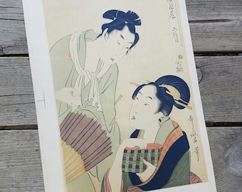 Lithograph after the print by Kitagawa Utamaro vintage n1