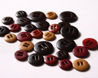 3 corozo buttons, 15mm, 18mm or 23mm, 2-hole rectangles (7610)