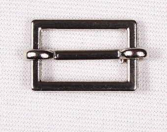 5 belt buckles 20x13mm, metal, silver (3064)