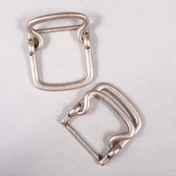 4 boucles de ceinture 45x42mm, métal, argent (3870)