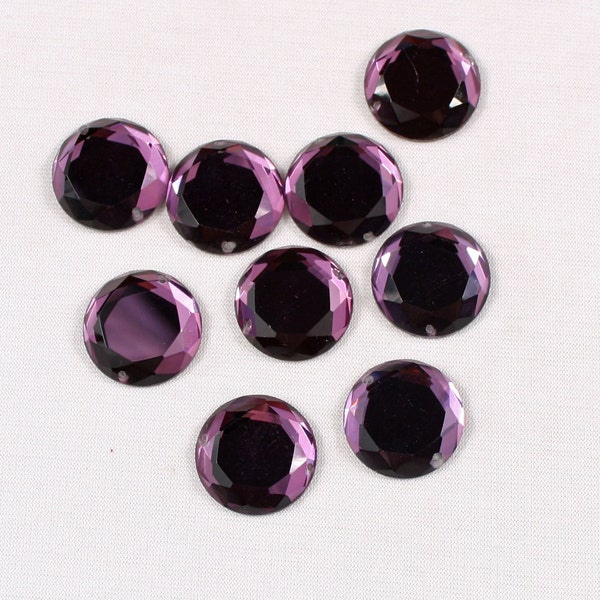 6 perles à coudre, 20mm, acrylique, mauve (4444)