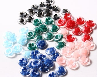10 boutons 13mm ou 15mm, polyester, 2 trous (8279)