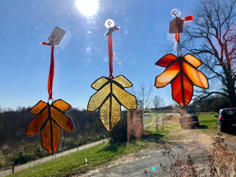 Fall Leaves Suncatchers Etsy