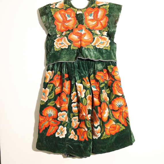 Antiguo Vestido de TEHUANA huipil y enagua mexicano traje regional del Istmo de Tehuantepec flores rosas bordadas a mano. Hecho en Oaxaca Etsy Mexico