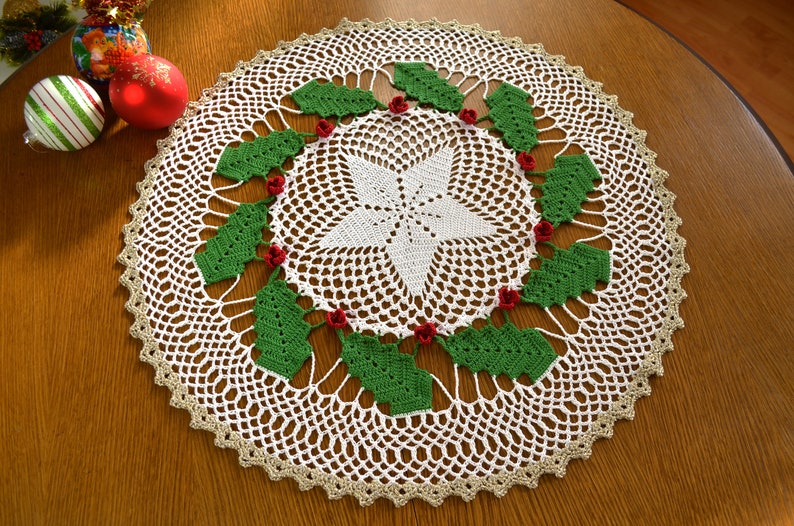 Crochet Christmas Tablecloth Etsy