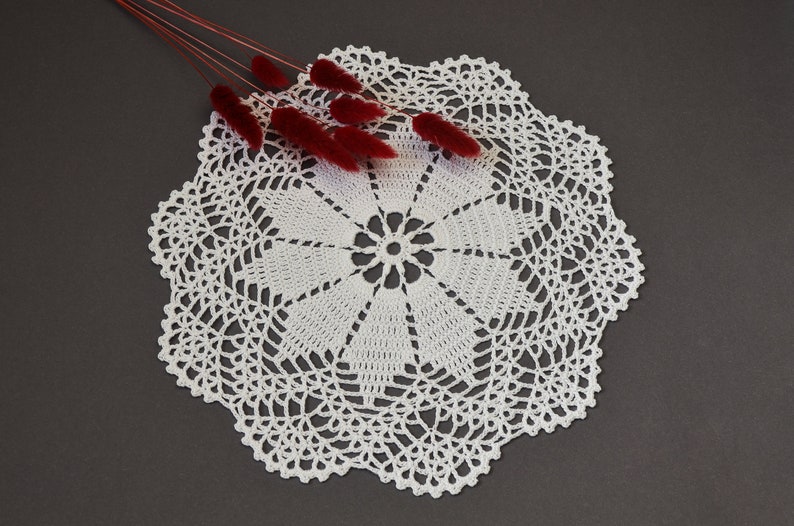 Flower Medium Doily New Round Doily White Doily Cotton crocheted Doily Lacy Doily Lovely Gift 10 58 in