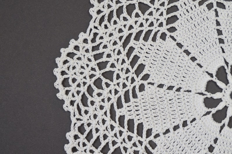 Flower Medium Doily New Round Doily White Doily Cotton crocheted Doily Lacy Doily Lovely Gift 10 58 in