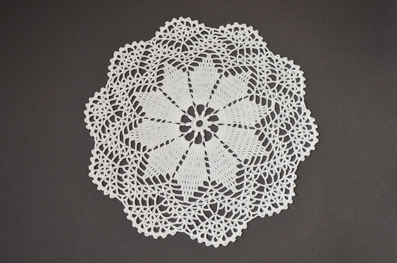 Flower Medium Doily New Round Doily White Doily Cotton crocheted Doily Lacy Doily Lovely Gift 10 58 in