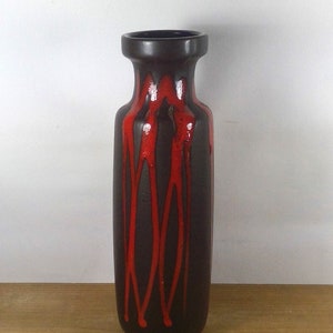 Vintage Mid Century 1960&#39;s Scheurich West Germany Fat Lava Vase – 200-28