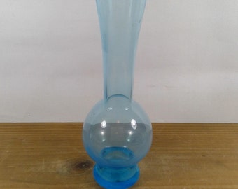 Mid Century Scandinavian Style Sky Blue Glass Vase