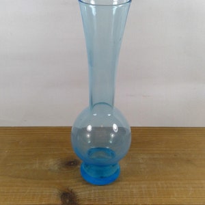Mid Century Scandinavian Style Sky Blue Glass Vase