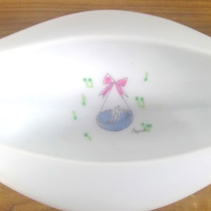 Vintage Mid Century Rosenthal Raymond Peynet Design Lufthansa Bird Singing Elongated Bowl Trinket Dish Ashtray