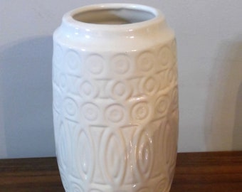 Vintage Mid Century 1960-1970's SCHEURICH Keramik White Vase West German Pottery Fat Lava Era 264-18